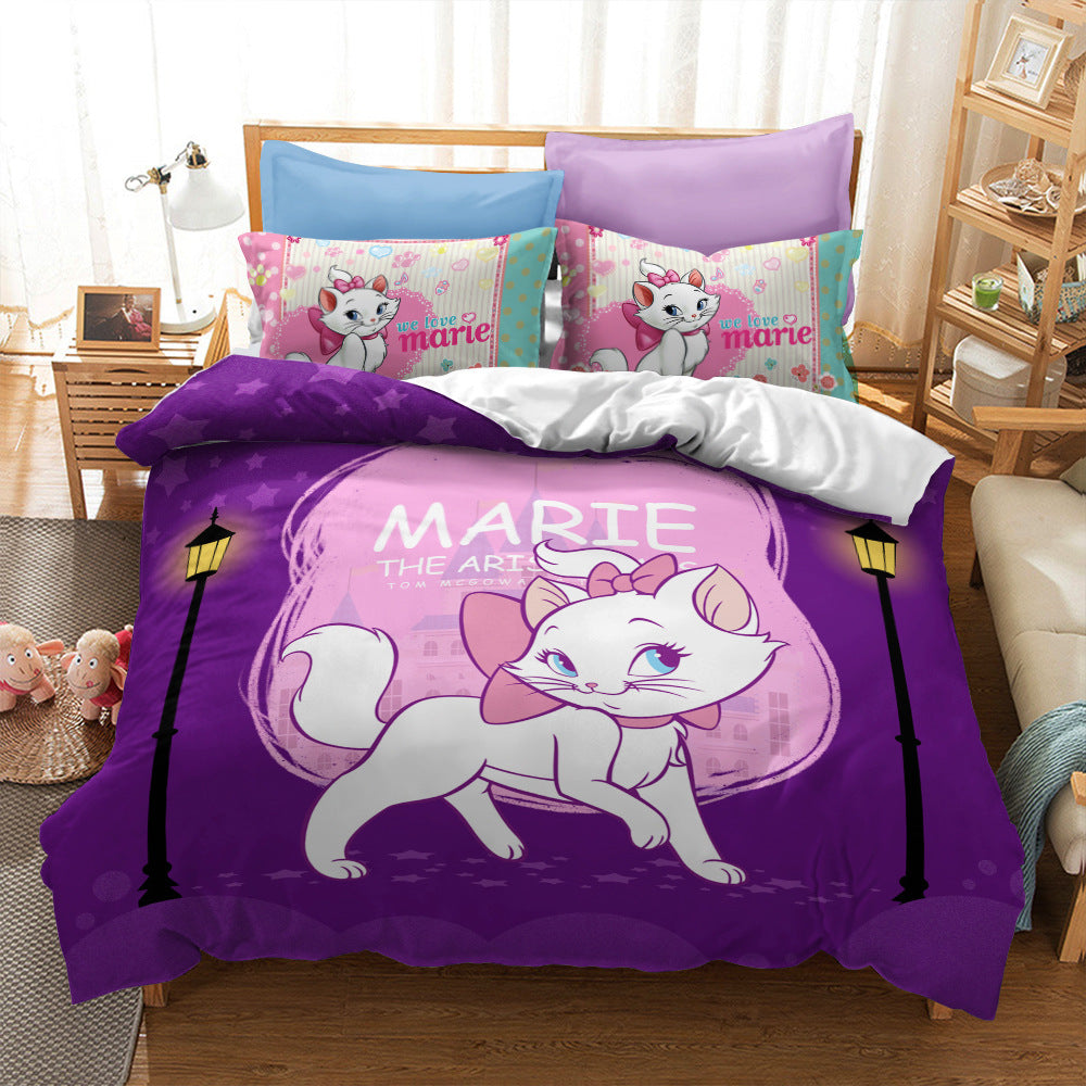 Cat print bed sheet