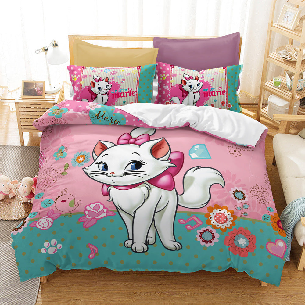 Cat print bed sheet