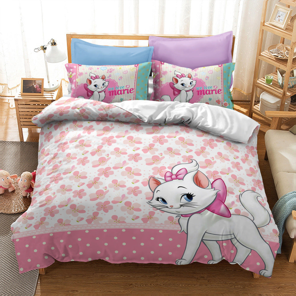 Cat print bed sheet