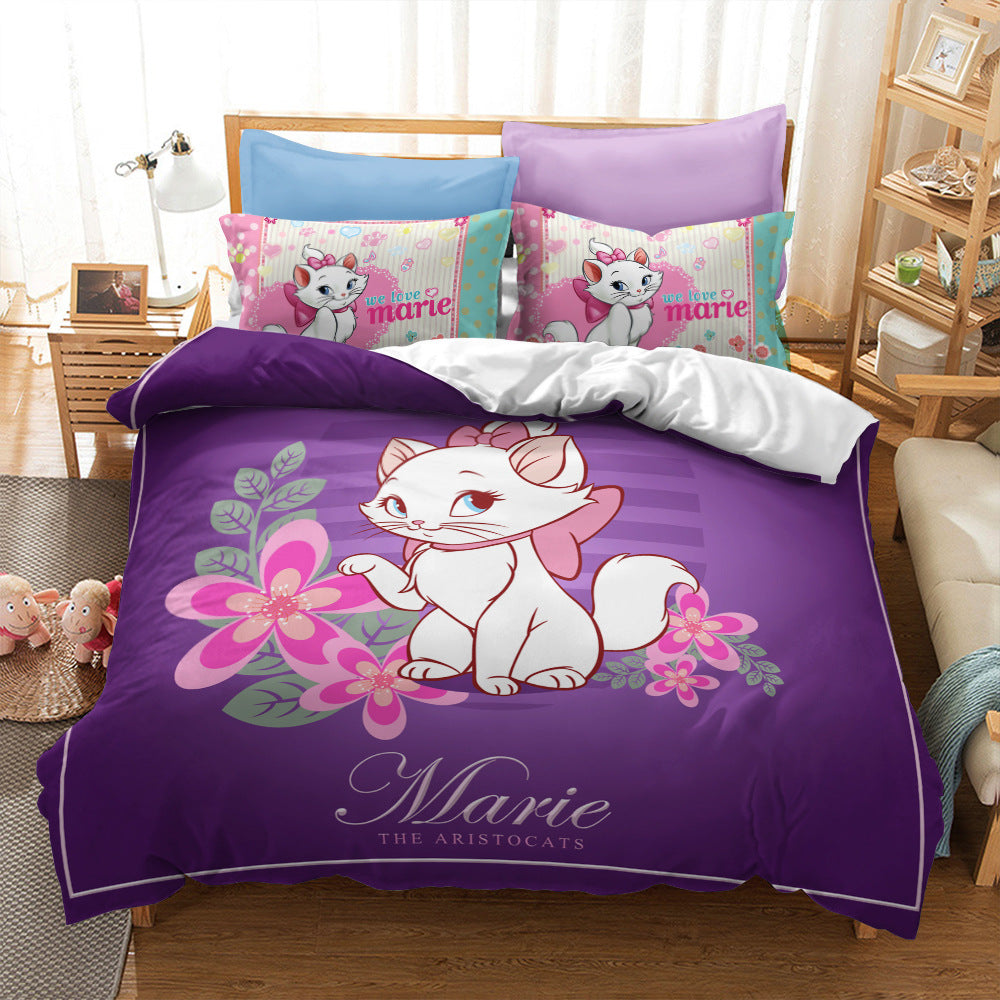 Cat print bed sheet