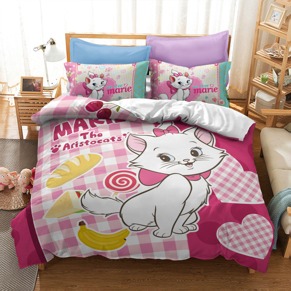 Cat print bed sheet