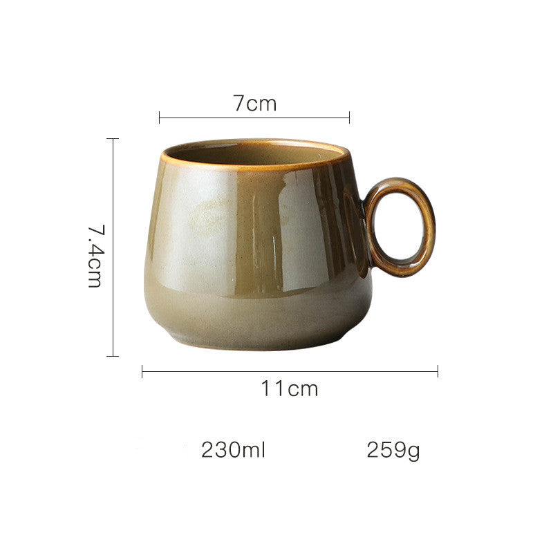 Ceramic Coffee Cup Retro Kiln Ceramic Cup Japanese Cup Single Cup Gift Customized Retro Tripe Water Cup