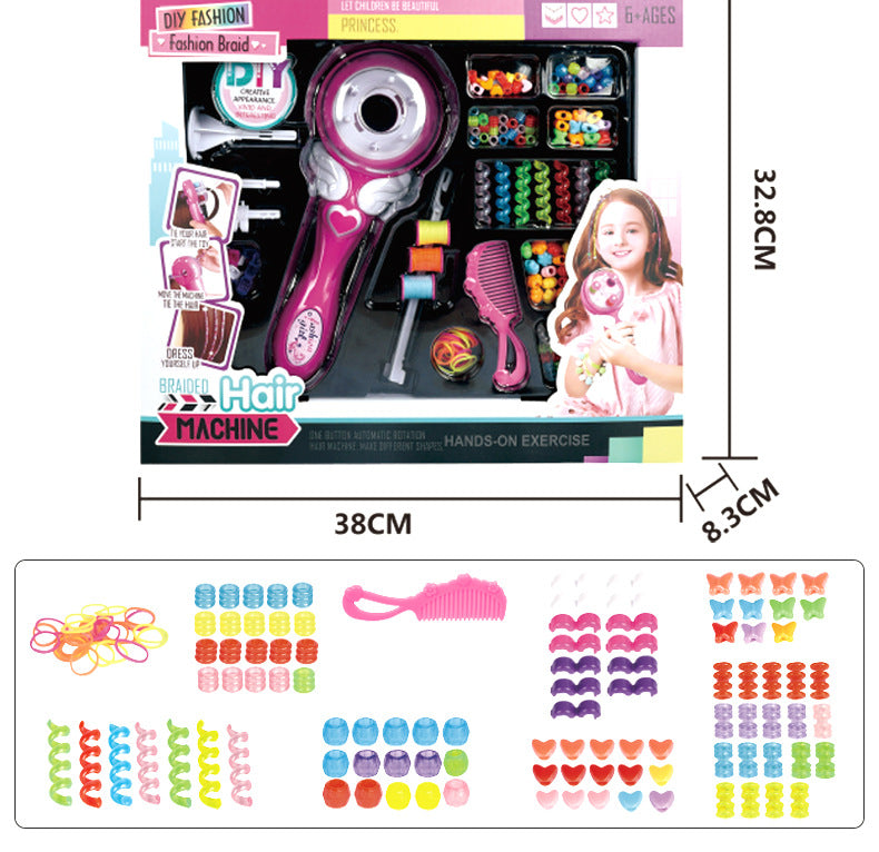 Girls Electric Automatic Hair Braid DIY Stylish Braiding Hairstyle Tool Twist Braider Machine Weave Roller Pretend Kids Toys