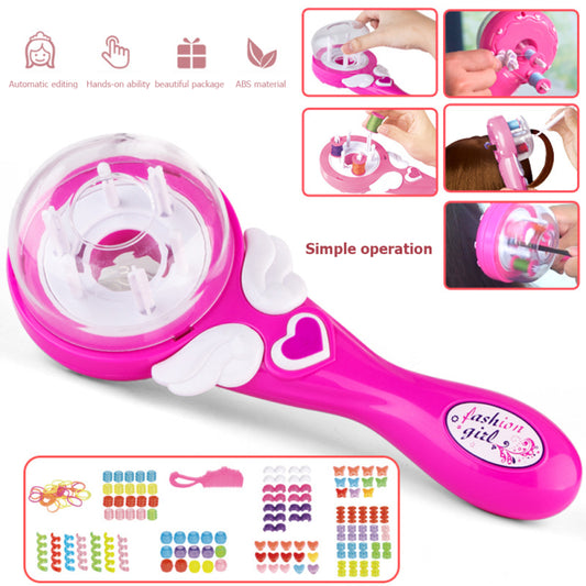 Girls Electric Automatic Hair Braid DIY Stylish Braiding Hairstyle Tool Twist Braider Machine Weave Roller Pretend Kids Toys