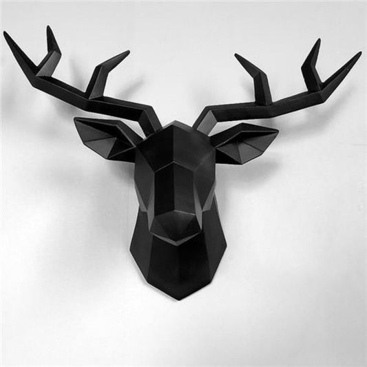 Geometric Block Deer Head Wall Decoration