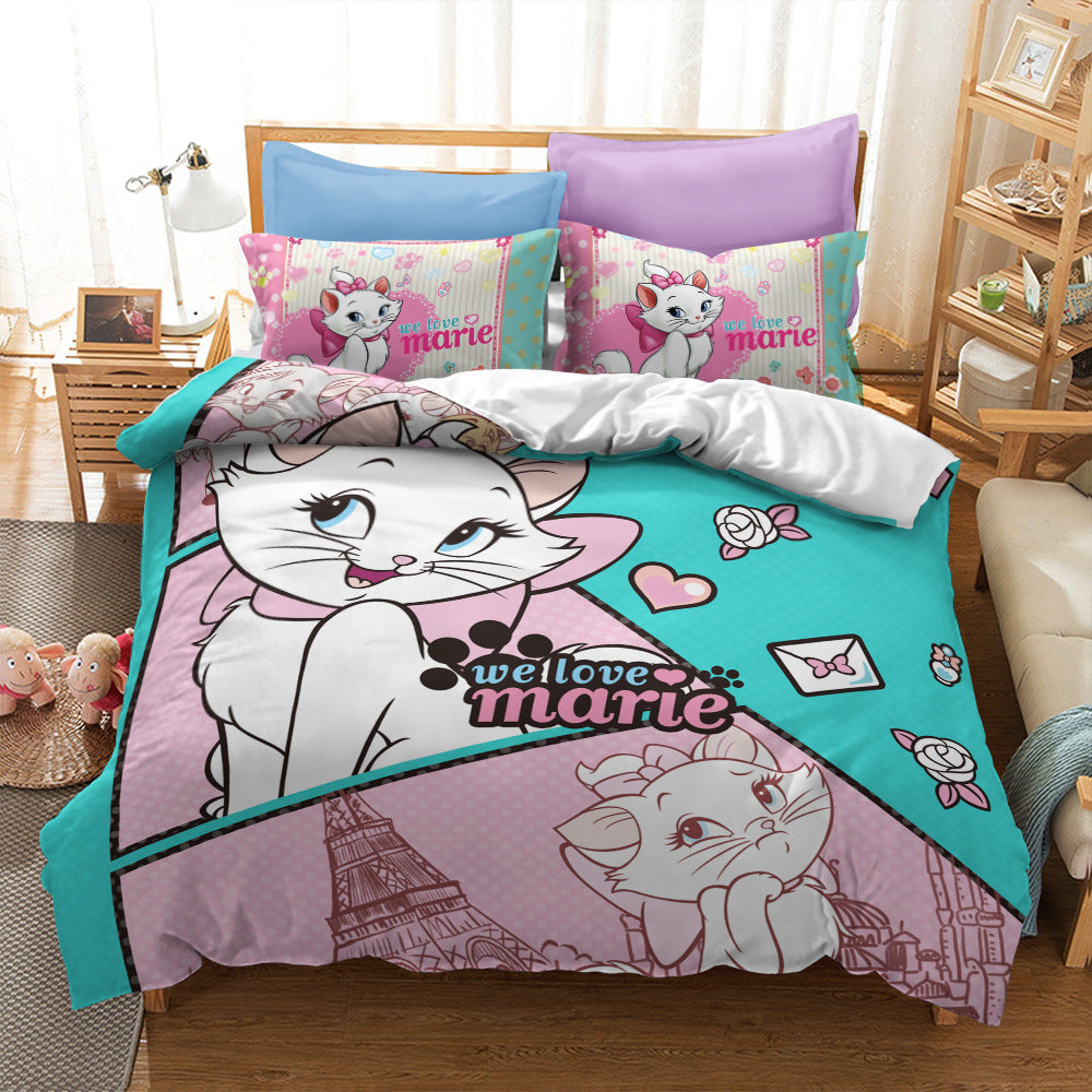 Cat print bed sheet