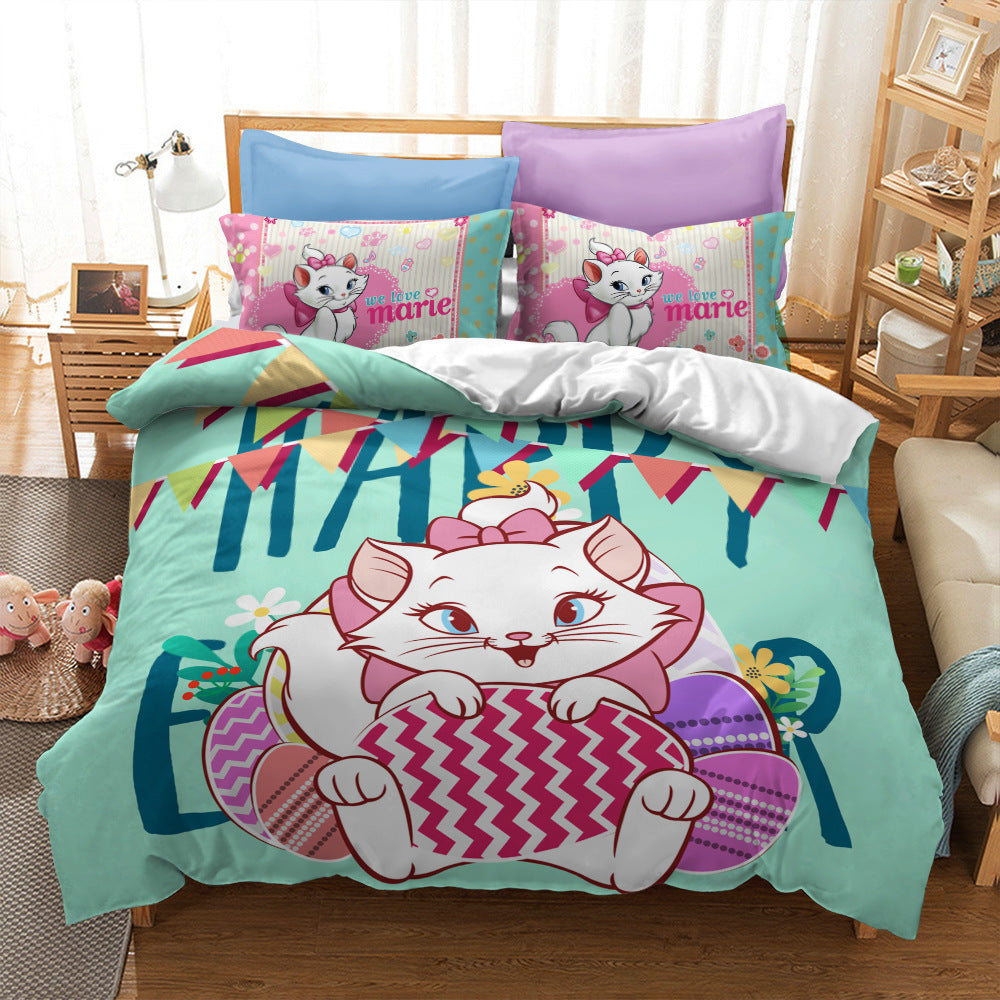 Cat print bed sheet