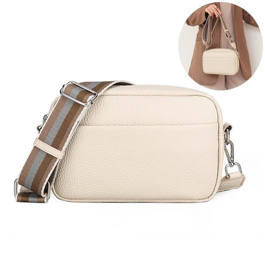 Solid Color Messenger Bag Women's Wide Shoulder Strap Shoulder Bag Small Square Bag