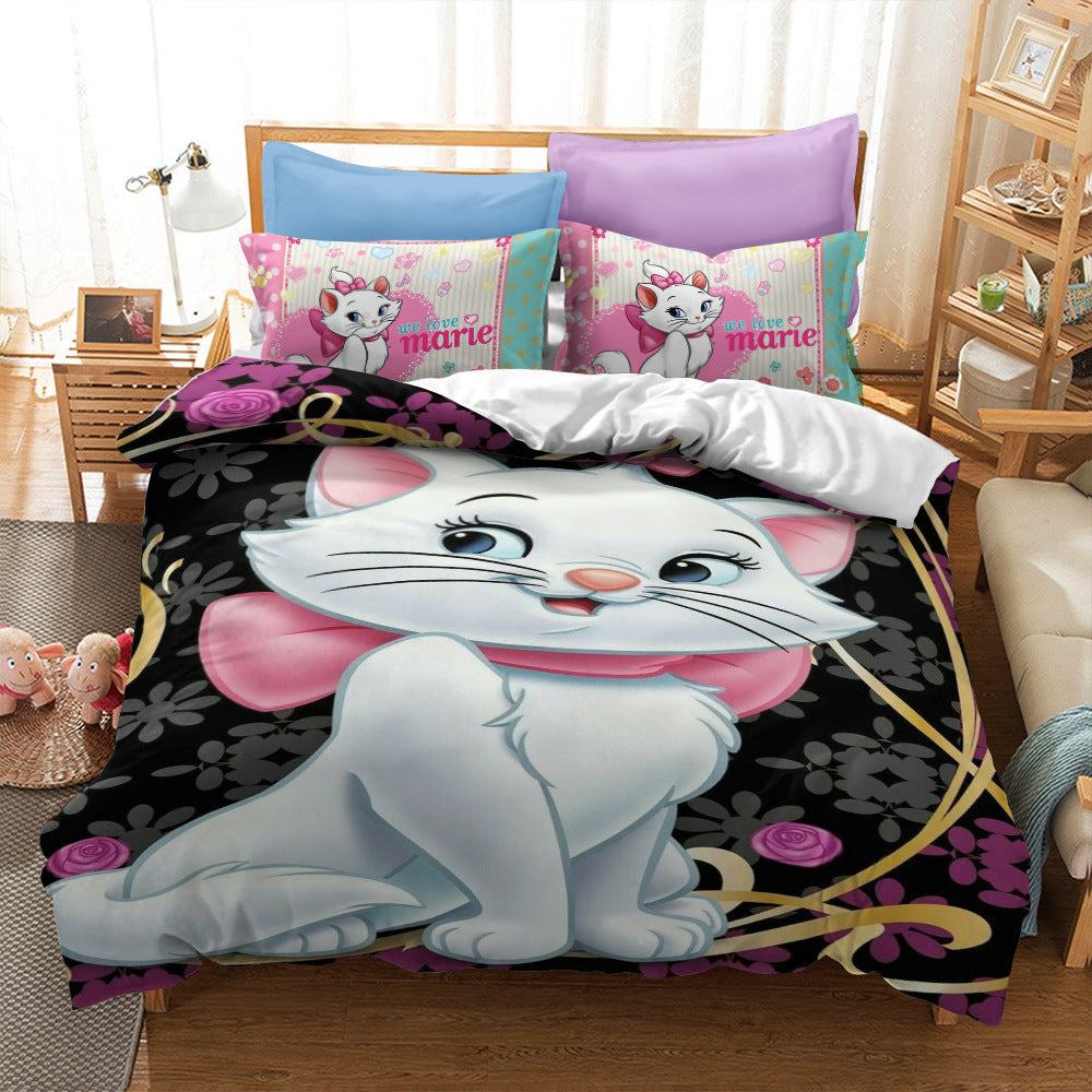 Cat print bed sheet