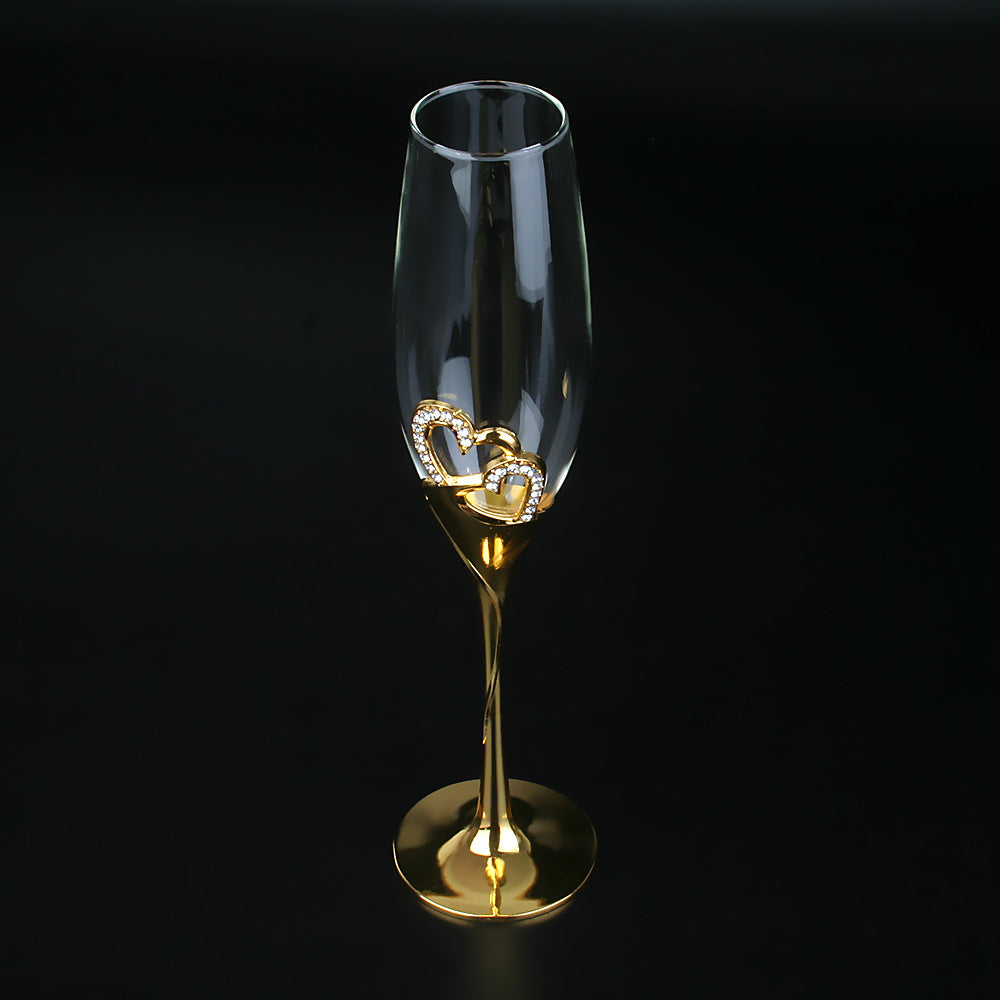 Crystal Champagne Cup Home Sparkling Sweet Wine Cup Golden Pair Cup