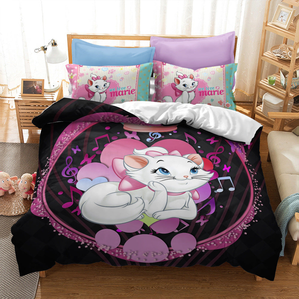 Cat print bed sheet