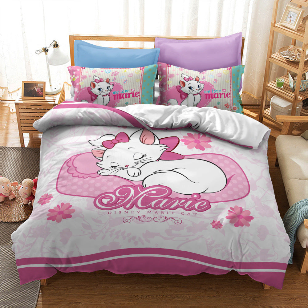 Cat print bed sheet