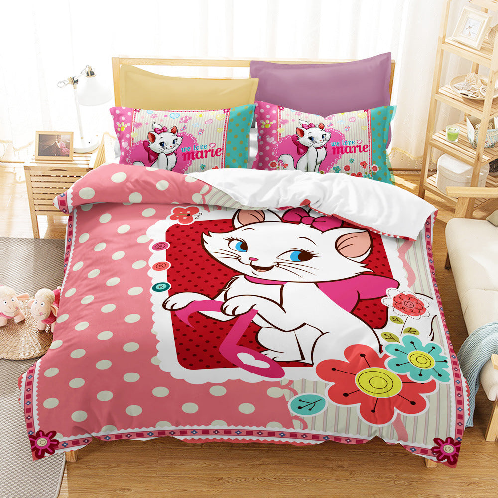 Cat print bed sheet