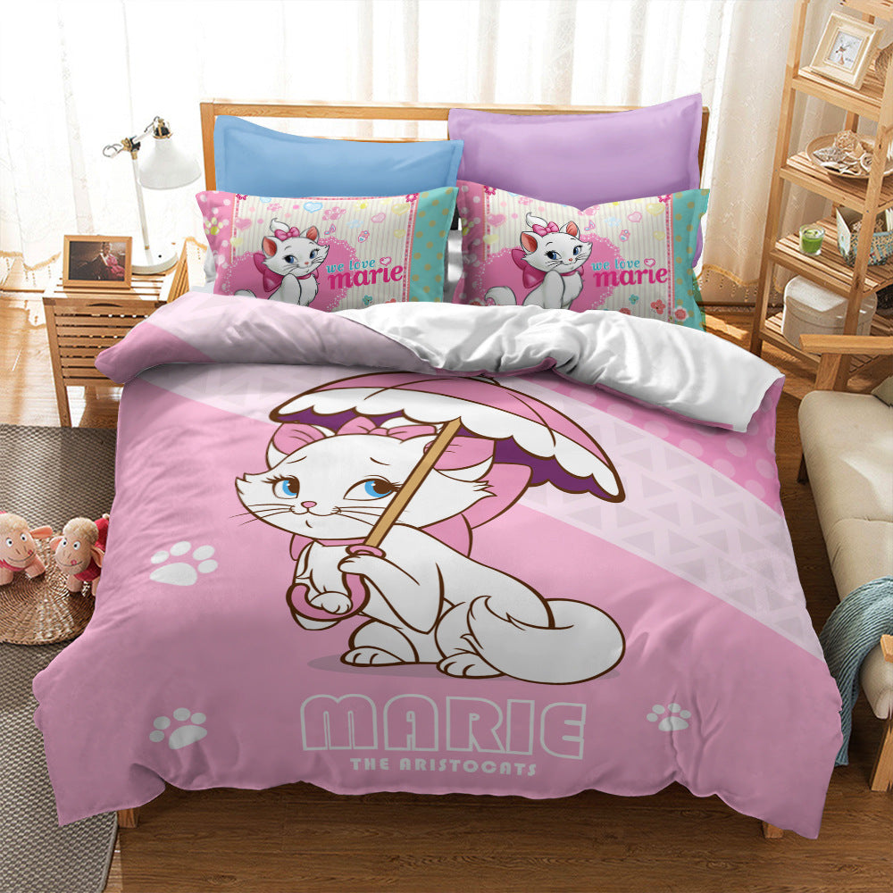 Cat print bed sheet