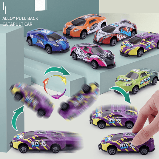 Flip Stunt Car Alloy Pull Back 4wd Racing Car Model Cool Graffiti Friction Diecasting Toys For Kids Boys Children Christmas Gift