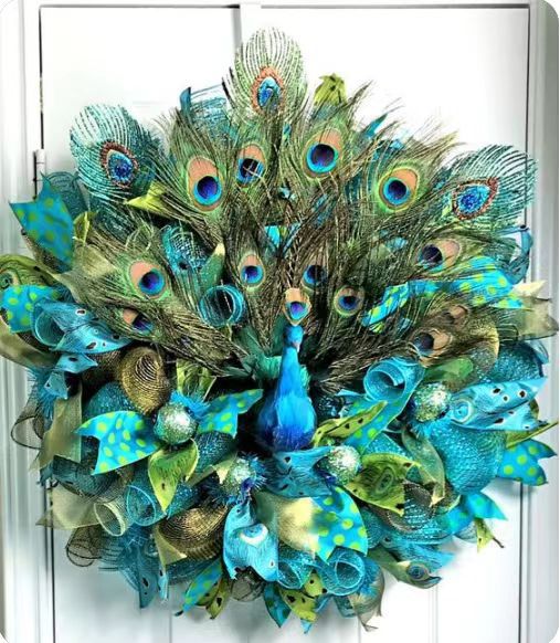 Peacock Wreath Home Decoration Door Hanging