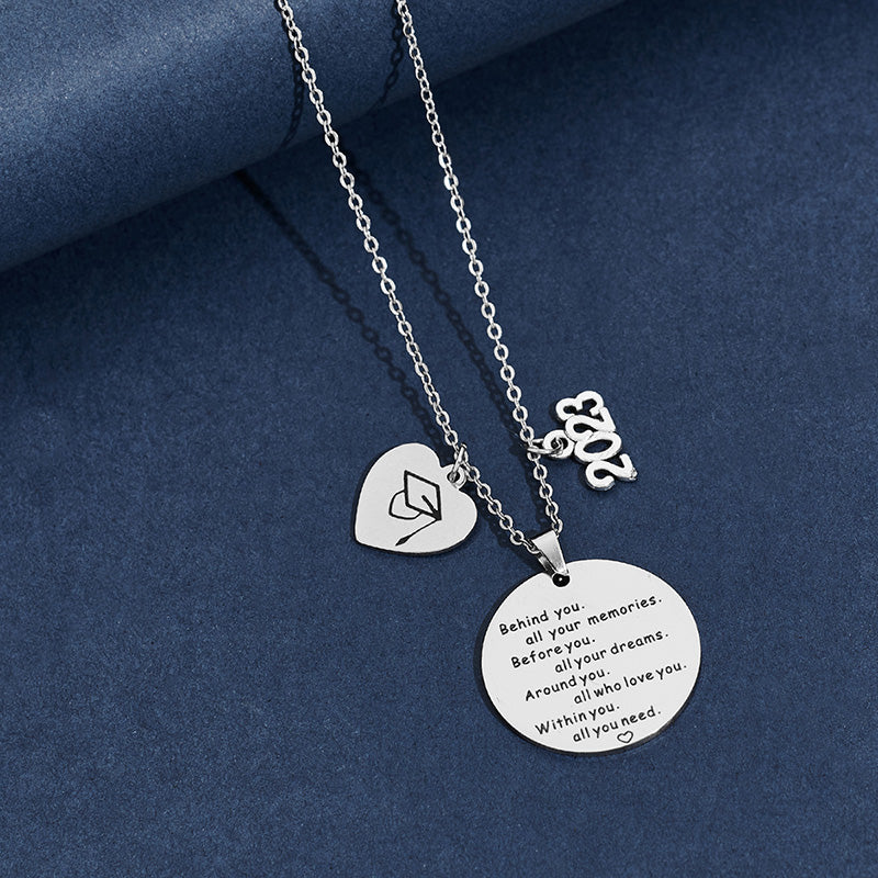 2023 Graduation Inspirational Stainless Steel Necklace