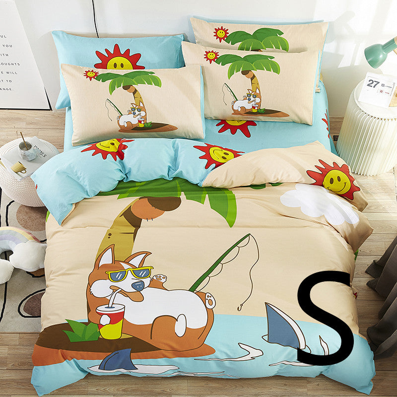 Home Textile Cute Cartoon Children Bed Sheet Bed Sheet Quilt Cover Bedding