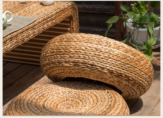 Straw Futon Cushion Thickened Round Tea Ceremony Rattan Woven Tatami Floor Mats For Household Use