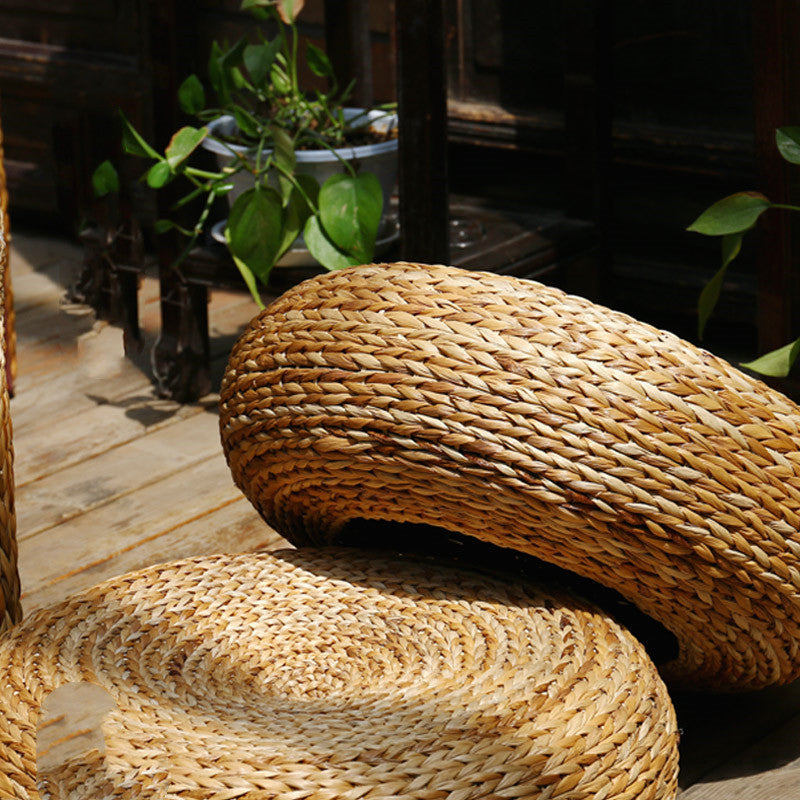 Straw Futon Cushion Thickened Round Tea Ceremony Rattan Woven Tatami Floor Mats For Household Use