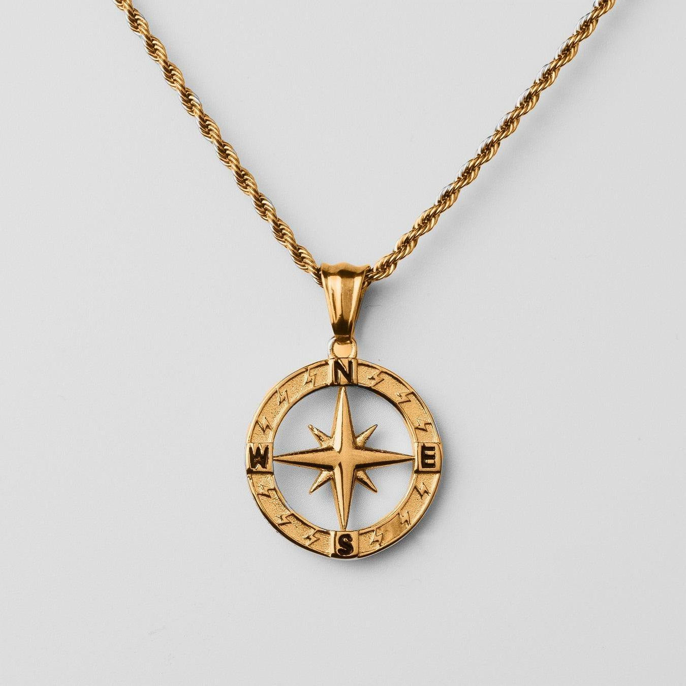 Stainless Steel Compass Circular Necklace