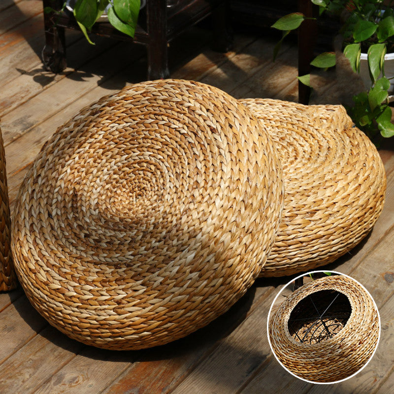 Straw Futon Cushion Thickened Round Tea Ceremony Rattan Woven Tatami Floor Mats For Household Use